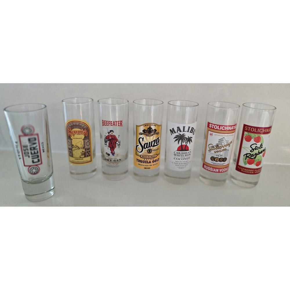 Luminarc Shot Glasses Assorted Alcohol Set Of 7 2 Oz Shooters‎ No Box Plus One